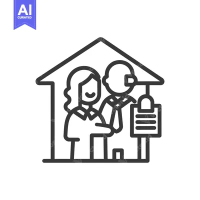 Aset premium populer: Couple Standing Inside House with For Sale Sign