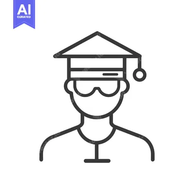 Popular premium asset: A simple black and white illustration depicting a graduate