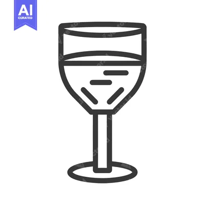 Aset premium populer: A simple graphic illustration of a wine glass filled with liquid
