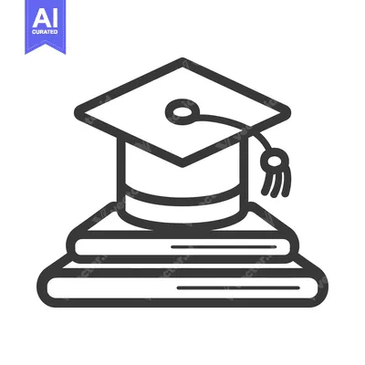 Aset desain premium: Graduation Cap And Books Representing Higher Education And Learning