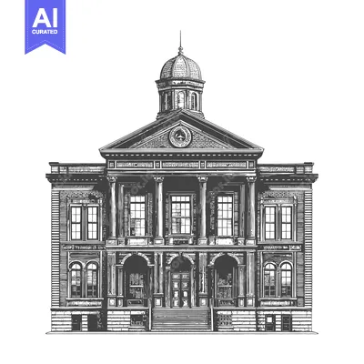Premium design asset: Classic Architectural Drawing Of A Grand Building