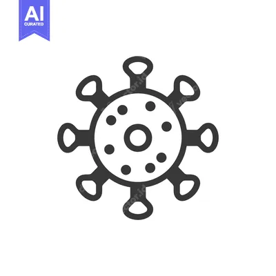 Popular premium asset: Simple illustration of a virus shape with spiky projections and dots