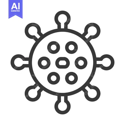 Aset desain premium: Vector illustration shows a stylized round shape with appendages and c