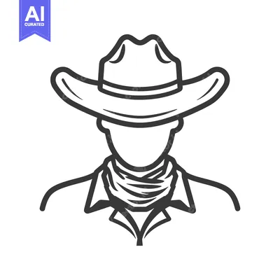 A simple illustration depicting a person wearing a cowboy hat
