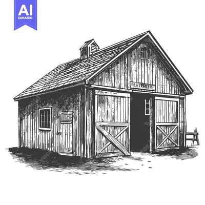 Aset premium populer: Rustic Wooden Barn Building Farmhouse Style Design