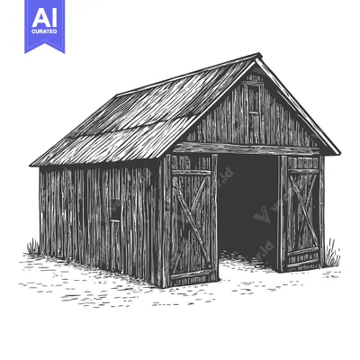 Popular premium asset: Rustic Wooden Barn with Open Double Doors
