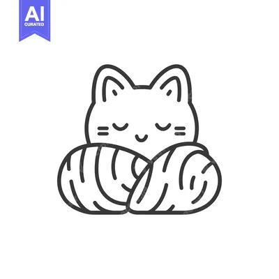 Popular premium asset: A cute cartoon cat sleeping peacefully with its eyes closed