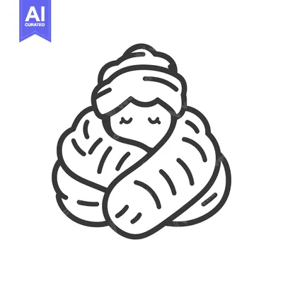 Aset premium populer: A peaceful person wearing a head covering and wrapped in a blanket