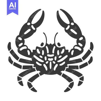 Popular premium asset: This monochrome illustration depicts a detailed crab graphic element w
