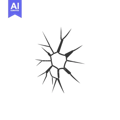 Aset premium populer: Cracked Glass with Spiky Fracture Lines