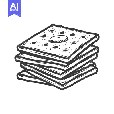 Popular premium asset: A detailed illustration depicts a stack of square crackers