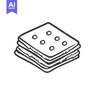 Aset premium populer: Stack of square shaped crackers with circular dimples on top