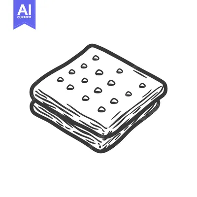 Aset premium populer: A stack of square crackers with numerous small dimples