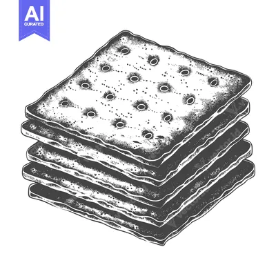 Aset premium populer: A Stack of Square Crackers Shows Detailed Texture