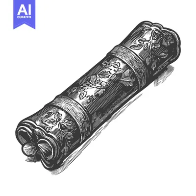 Aset premium populer: Ornate Rolled Scroll Ancient Document Illustration