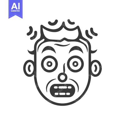 Popular premium asset: A simple line drawing showing a face in shocked expression