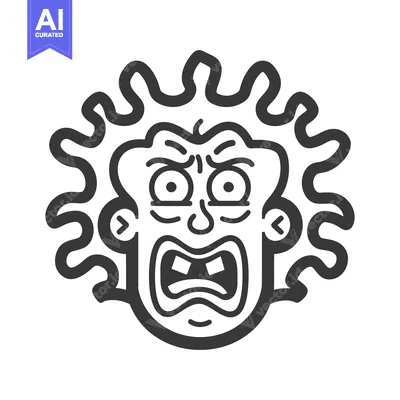 Aset premium populer: A stylized illustration of an angry character expressing intense rage
