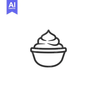 Aset premium populer: A bowl filled with creamy whipped topping is shown clearly