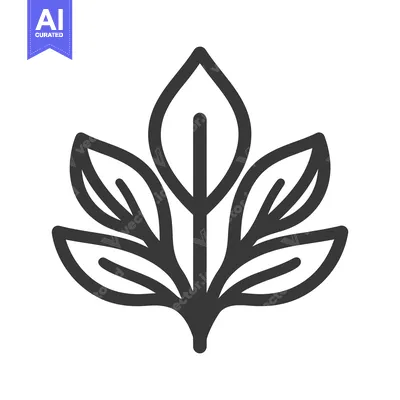 Aset desain premium: A stylized illustration displaying a collection of simple leaves