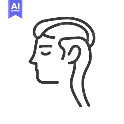Popular premium asset: Simple outline depiction of a person with a closed eye