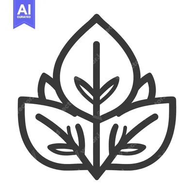 Aset premium populer: A stylized illustration of a leaf with several smaller leaves
