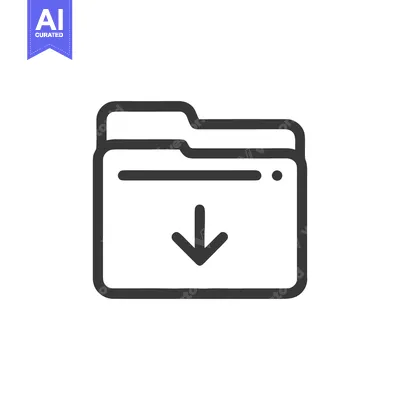 Popular premium asset: Download Folder Icon: Simple Line Art for Data Transfer and Storage