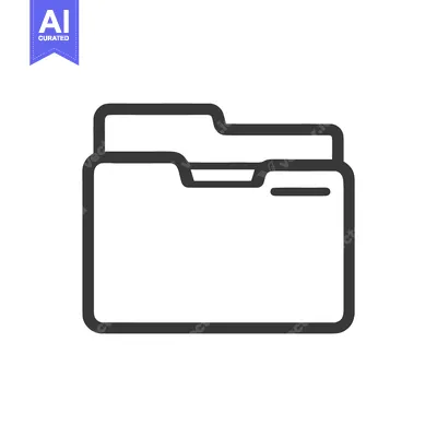 Aset desain premium: Minimalist Folder Icon: Clean Line Art for Digital Organization