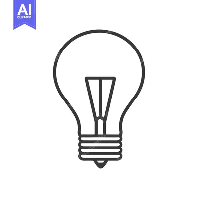 Popular premium asset: A simple black outline illustration of a lightbulb design