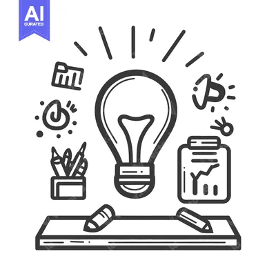 Aset desain premium: A depiction of creativity and innovation in graphic style
