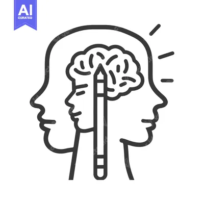 Aset premium populer: A diagram illustrating the human brain and creative thinking processes