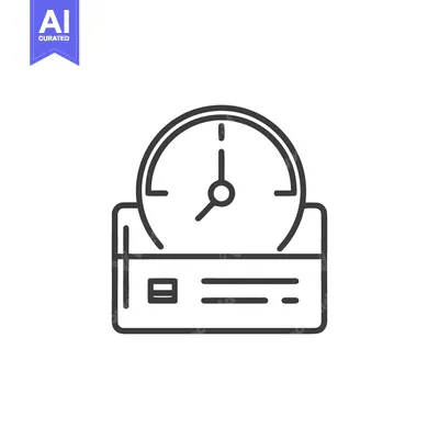 Aset premium populer: Credit Card with Clock Icon: Financial Time Management, Deadline Conce
