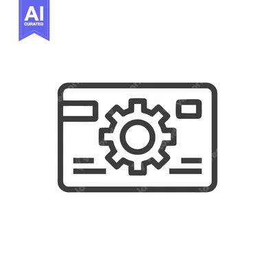 Aset premium populer: Minimalist Icon of Settings Panel with Gear on White Background