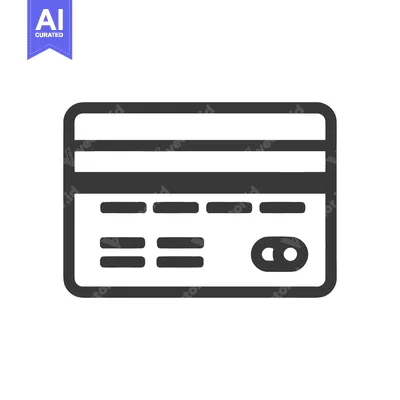 Minimalist Credit Card Icon: Financial Symbol with Magnetic Stripe and