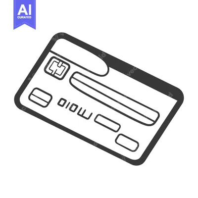 Premium design asset: A minimalist illustration showing a rectangular credit card in detail