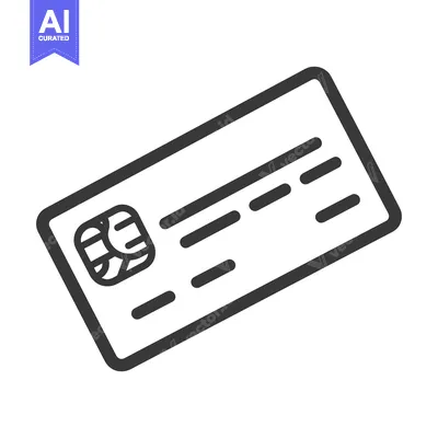 Aset premium populer: Black and white depiction of a payment card with chip