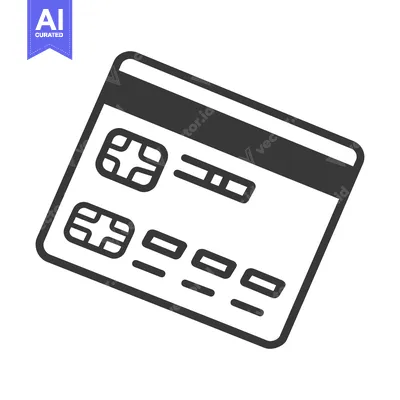 Premium design asset: A digitally drawn image of a credit card on white