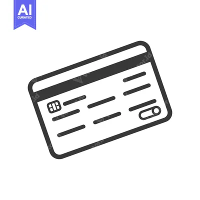 Aset desain premium: Simple grayscale vector illustration of a credit card for transactions