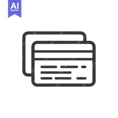 Aset desain premium: Minimalist Credit Card Icon: Streamlined Banking Symbol on White Backg