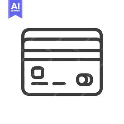 Aset premium populer: Minimalist Credit Card Icon: Financial Transaction Symbol in Bold Outl