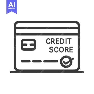 Premium design asset: Credit Score Icon: Modern Black and White Financial Symbol