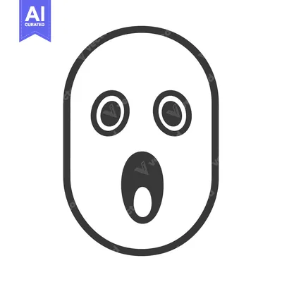 Aset premium populer: An oval shaped face expressing a surprised open mouth