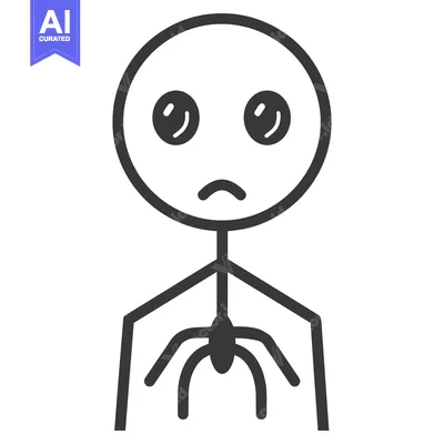 Popular premium asset: A Simple Stick Figure With a Visible Spider Underneath Them