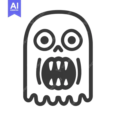 Aset premium populer: A cartoon depiction of a spooky ghost with visible teeth