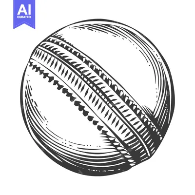 Popular premium asset: Detailed graphic illustration of a cricket ball with stitched seams