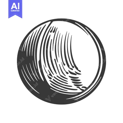 Popular premium asset: A stylized half shadowed sphere is presented in monochrome art