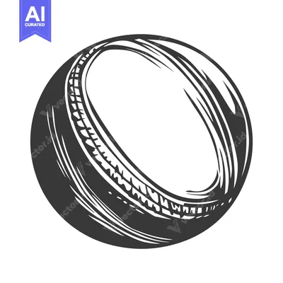 A black and white sketch of an oval shaped ball