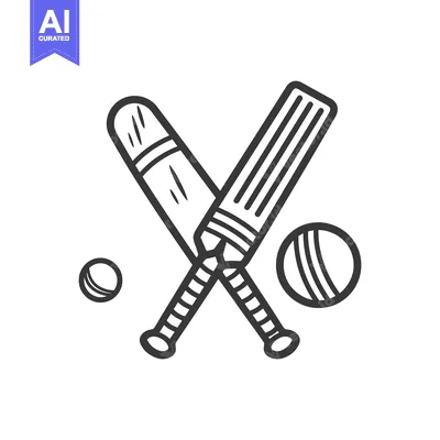 Aset desain premium: Two crossed bats and two balls are shown in this image