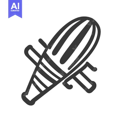 Aset desain premium: A black and white line drawing of a musical instrument