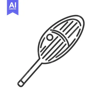 Aset desain premium: A simplistic line drawing image of a kitchen whisk