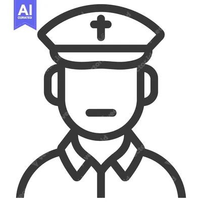 Aset premium populer: Simplified line drawing depicts a person wearing a hat
